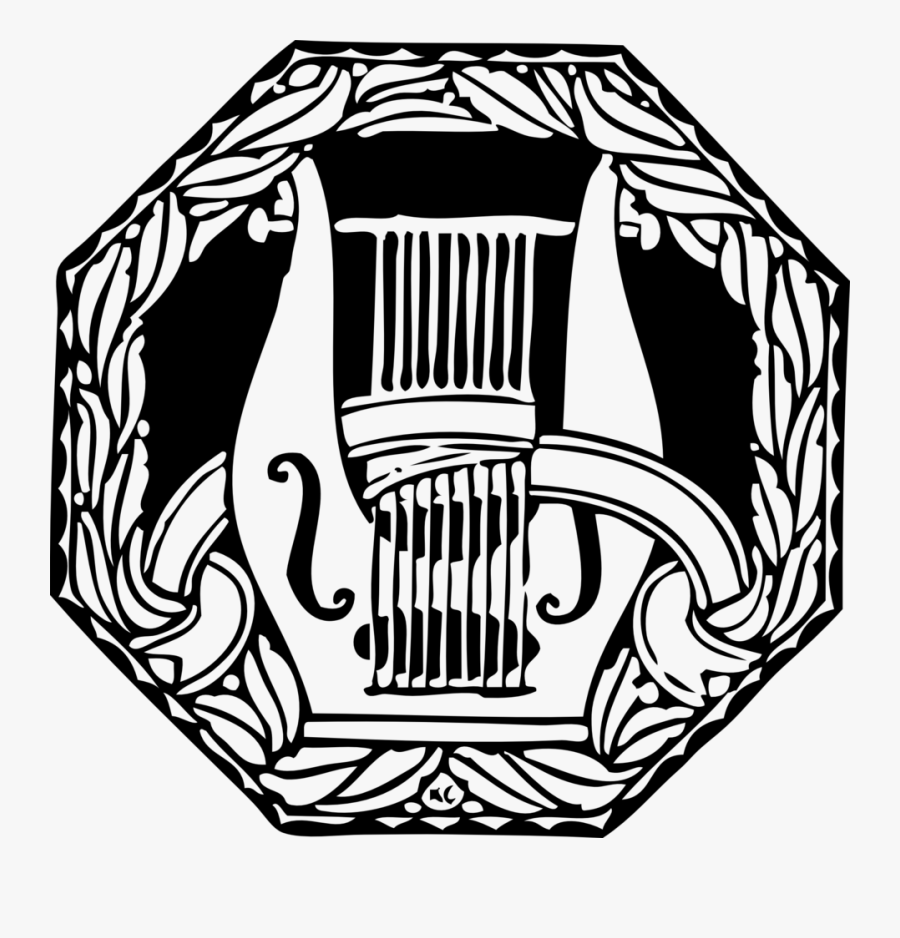 Drum And Lyre Logo, Transparent Clipart