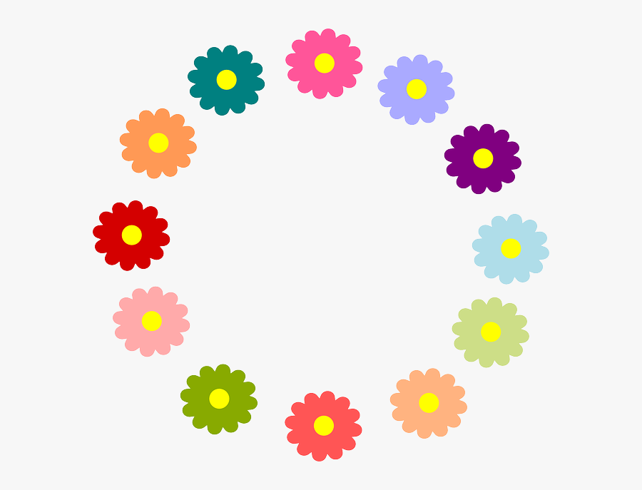 Rainbow Flower Wreath Svg Clip Arts - Rainbow Flowers Cartoon, Transparent Clipart