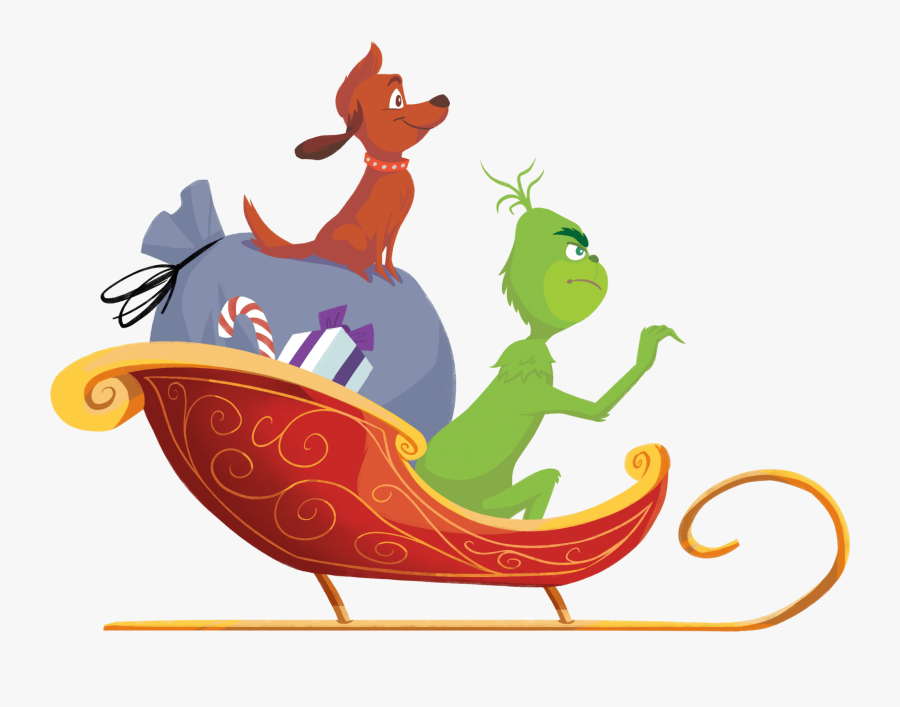 Grinch In His Sled, Transparent Clipart