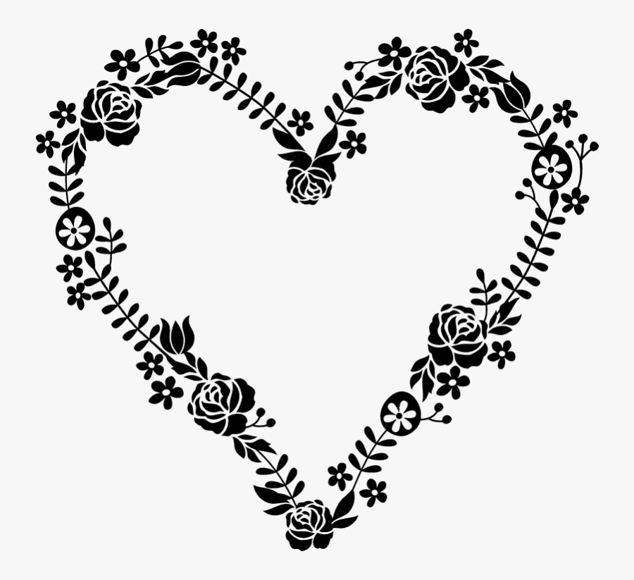 Heart Shaped Floral Wreath Png, Transparent Clipart