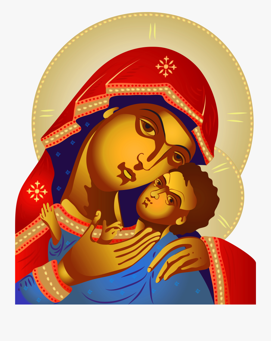 Virgin Mary And Baby Jesus Png Clip Art - Jesus And Mary Png, Transparent Clipart