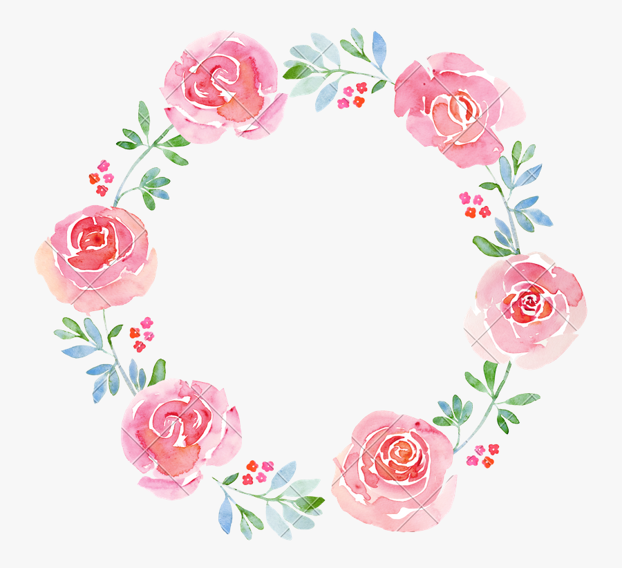 Beautiful Flower Watercolor Wreath - Watercolor Flowers Wreath Png, Transparent Clipart