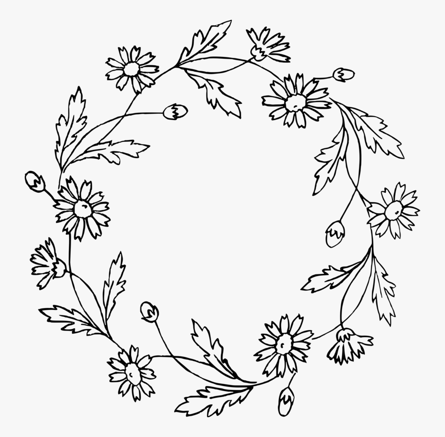 Floral Wreath Clip Art U0026 - Floral Wreath Clipart Black And White, Transparent Clipart