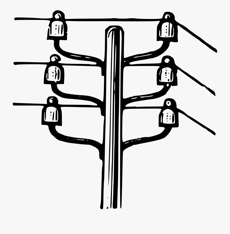 Power Pole With Lines - Clipart Power Lines, Transparent Clipart