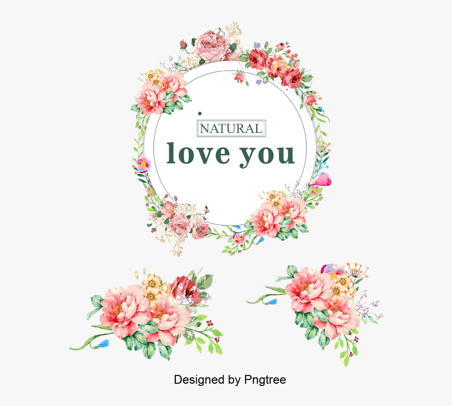 Orange And Purple Vintage Flower Wreath Clipart - Portable Network Graphics, Transparent Clipart