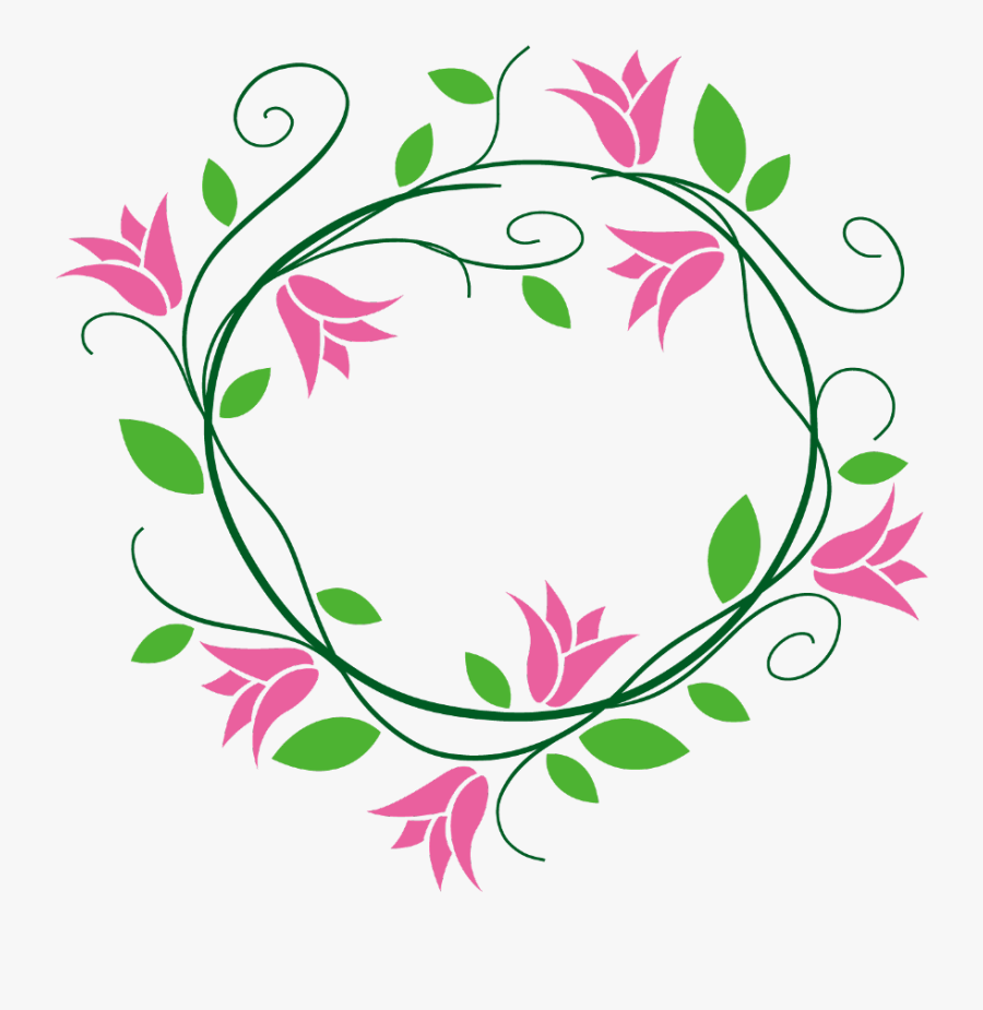 Flowers Flowers Swirls Flowerwreath Wreath Border Frame - Flower Swirls Border Png, Transparent Clipart