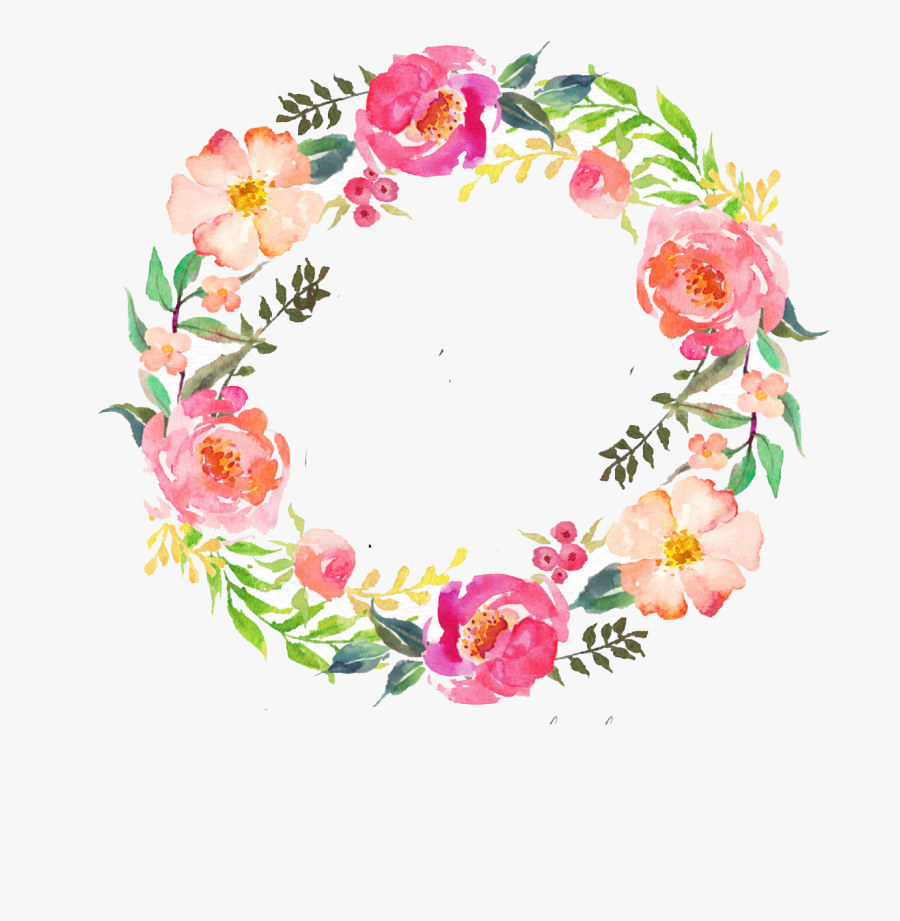 Watercolor Wreath Flower Png, Transparent Clipart
