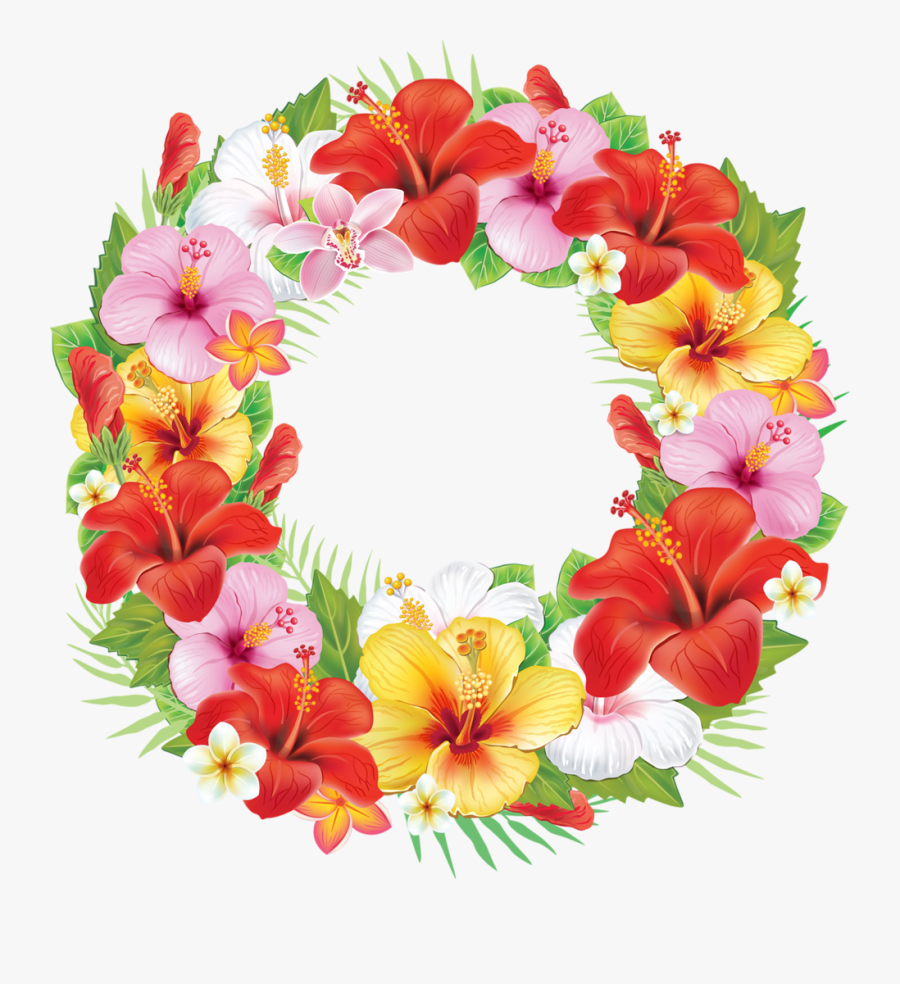 Transparent Floral Wreath Clipart - Wreath With Flowers Png, Transparent Clipart