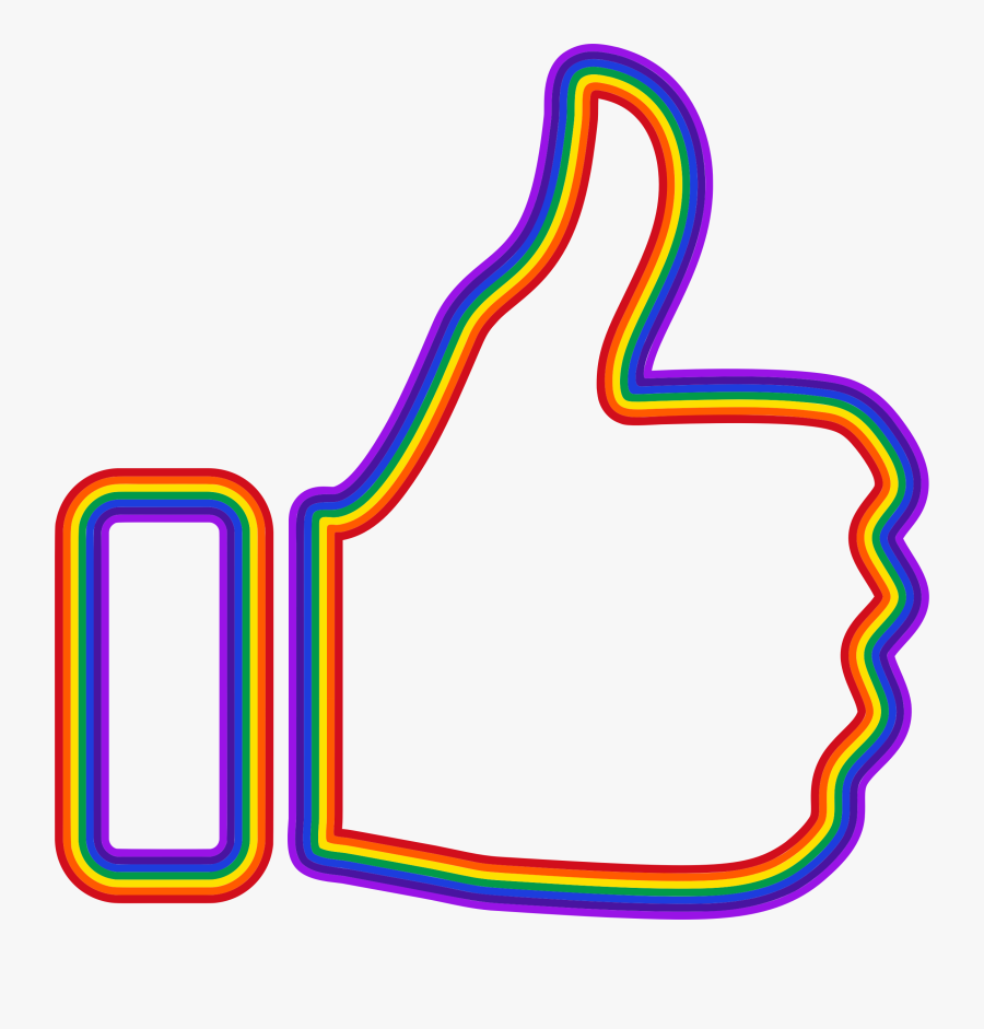 Rainbow Thumbs Up Emoji, Transparent Clipart