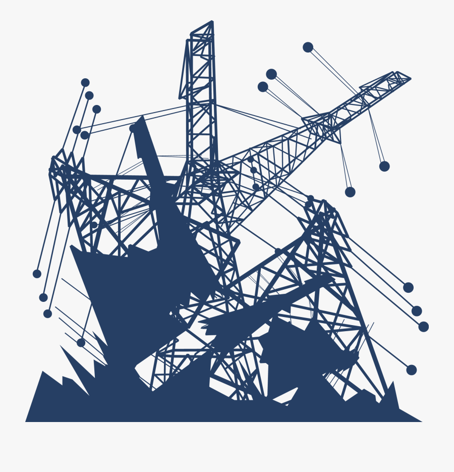 Blue Infrastructure Electricity High Euclidean Vector - Infrastructure Construction Png, Transparent Clipart