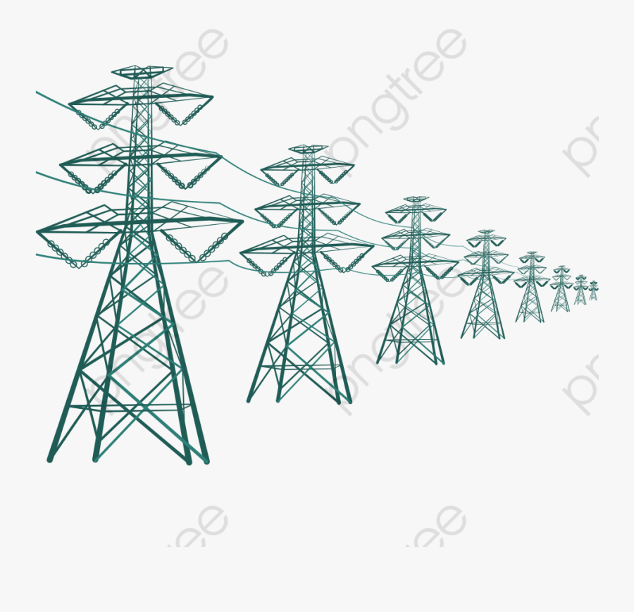Electric Tower - Clipart Power Line, Transparent Clipart