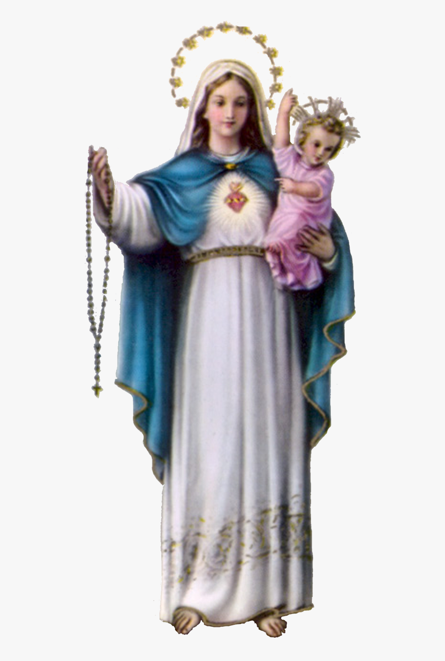 Catholic Child Veneration Rosary Of Church Jesus Clipart - Our Lady Of Rosary, Transparent Clipart