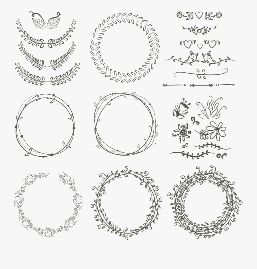 Graphics Ring Wreath Scalable Vector Invitation Laurel - Flowers Wreath Drawing Png, Transparent Clipart
