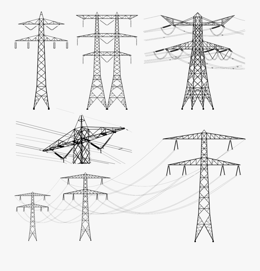 Wire Electric Power Transmission High Electricity Overhead - Electric Power Transmission Png, Transparent Clipart