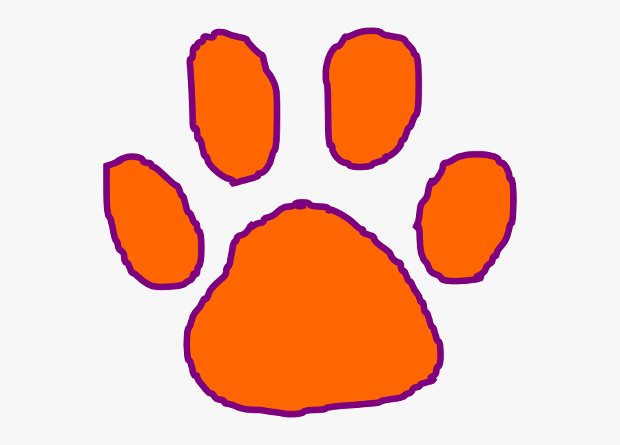 Clemson Paw Clip Art At Clker - Clip Art Tiger Paw, Transparent Clipart