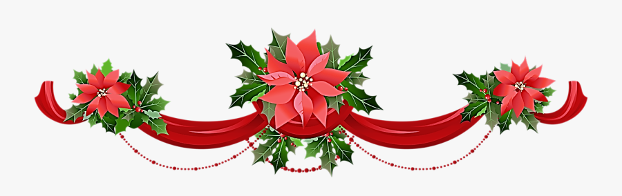 Transparent Christmas Garland Png - Transparent Poinsettia Png, Transparent Clipart