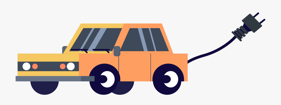 Angle,brand,yellow - Electric Vehicle Png Cartoon, Transparent Clipart