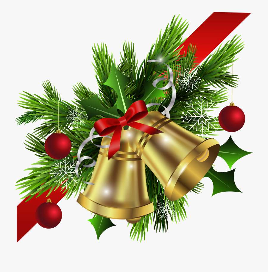 Christmas Garland Border Transparent Png - Transparent Christmas Bells Png, Transparent Clipart