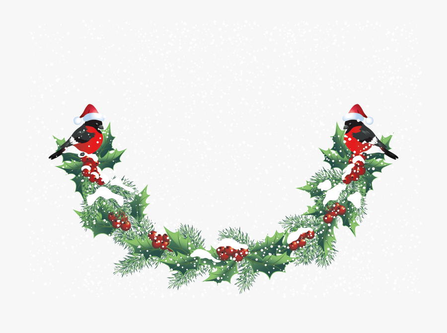 Transparent Christmas Holly Garland Clipart - Christmas Decoration, Transparent Clipart