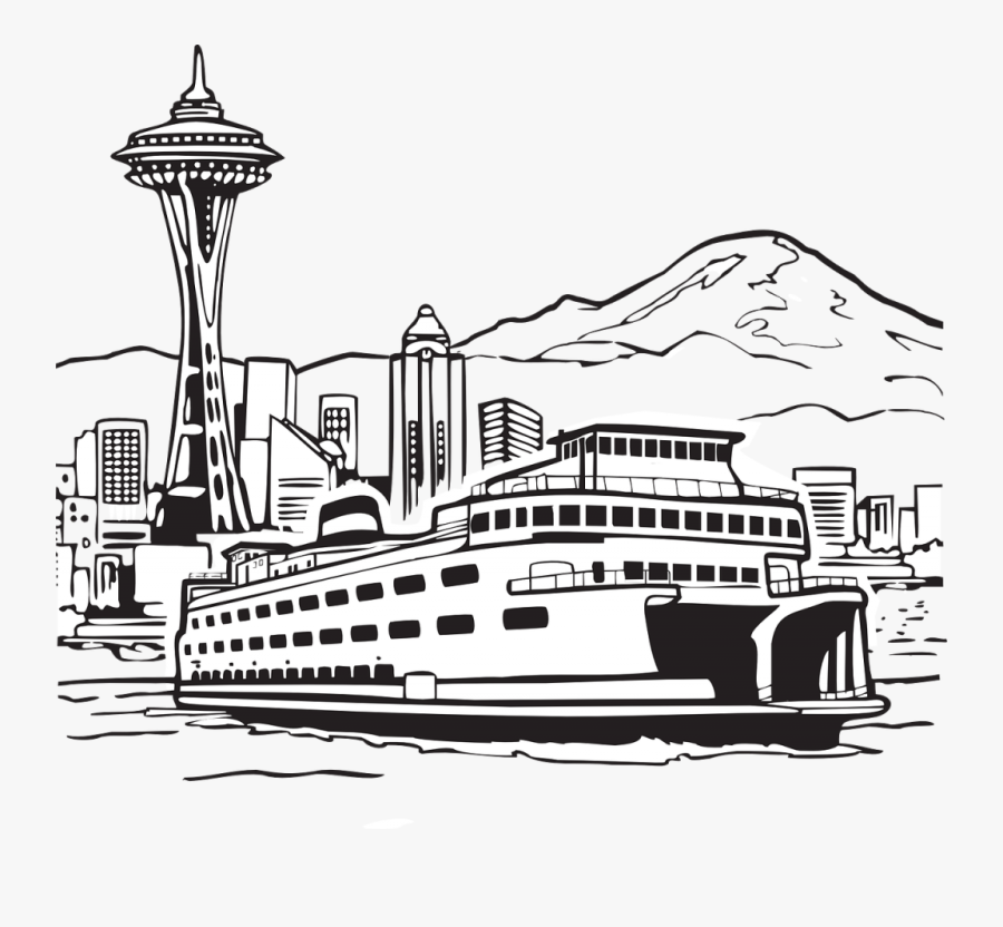 Onlinelabels Clip Art - Ferry Black And White Clipart, Transparent Clipart