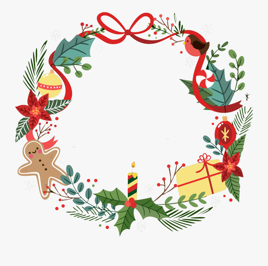 Transparent Christmas Wreath Clipart Png - Christmas Floral Wreath Clipart Transparent Background, Transparent Clipart