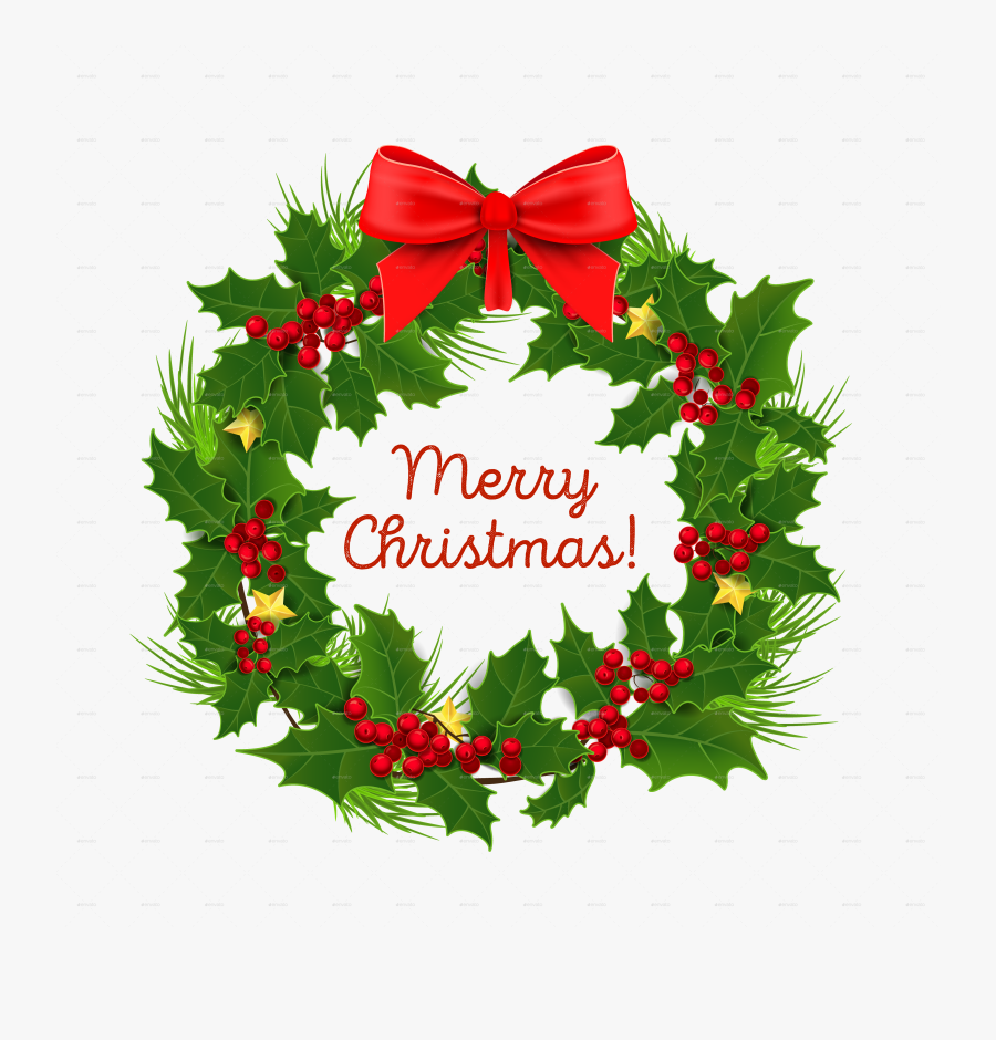 Wreath - Merry Christmas Png Hd, Transparent Clipart