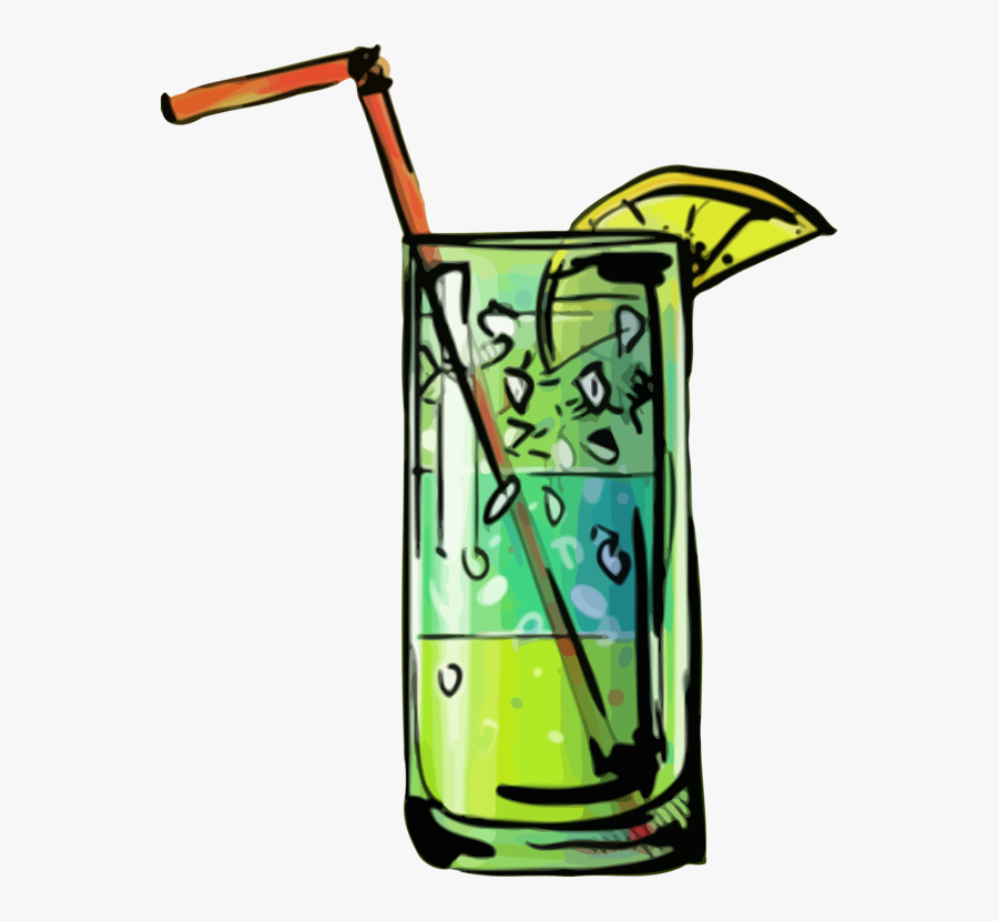 Yellow,glass,green - Green And Blue Cocktail Clipart, Transparent Clipart