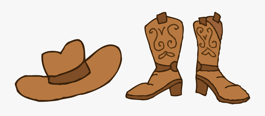 Cowboy Hat And Boots Clipart - Cowboy Hat And Boots Cartoon, Transparent Clipart