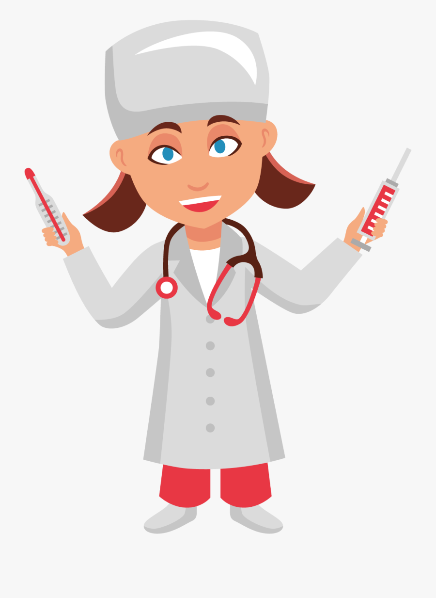 Needle Clipart Dog Medicine - Nurse With Needle Cartoon Png, Transparent Clipart