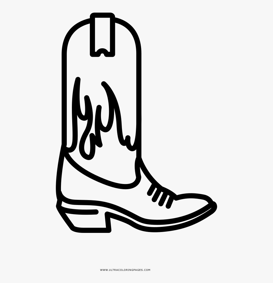 Cowboy Boot Coloring Page Clipart , Png Download - Work Boots, Transparent Clipart