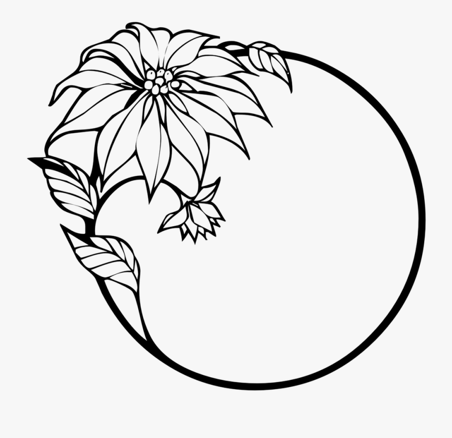 Flower Border Clipart Black And White, Transparent Clipart