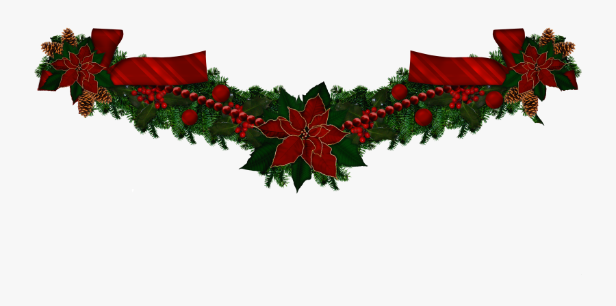 Garland, Christmas Wreaths, Christmas Swags, Holiday - Tudor Christmas Garland Transparent Background, Transparent Clipart