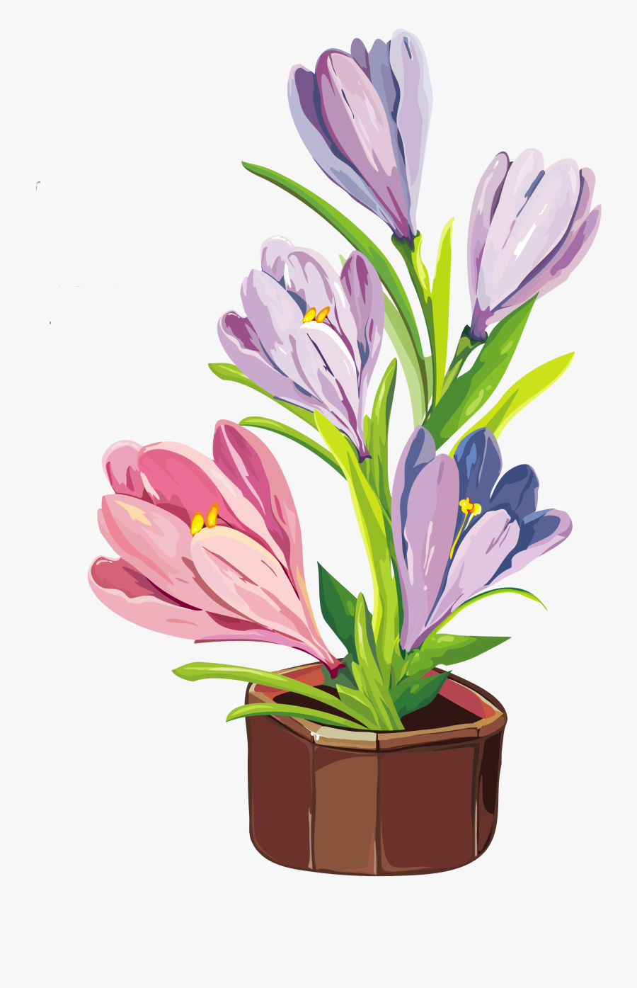 Spring Crocus Pot Png Clipart - Wall Stickers Amazon Low Price, Transparent Clipart