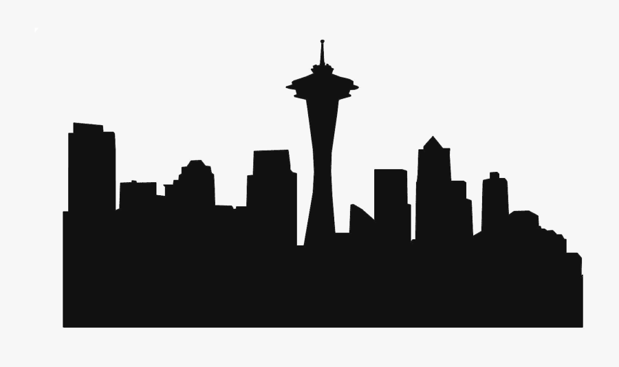 Space Needle Seahawks Silhouette - Seattle Skyline Silhouette, Transparent Clipart