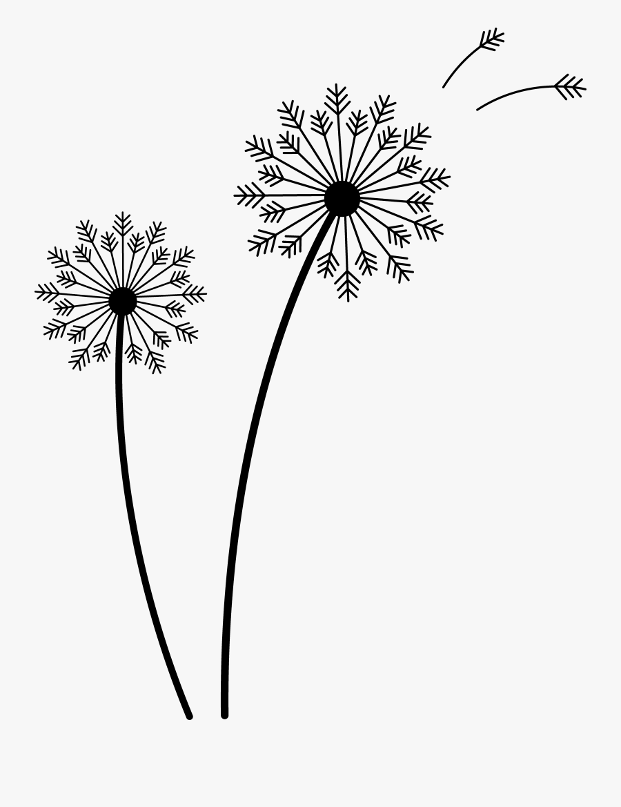 Dandelion Cliparts - Dandelion Clipart Black And White, Transparent Clipart