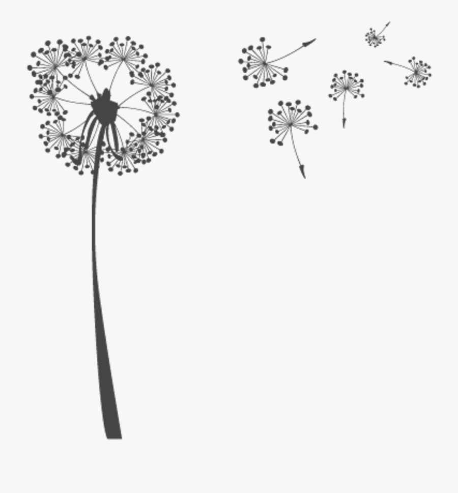 Transparent Pretty Flower Clipart - Transparent Background Dandelion Silhouette, Transparent Clipart