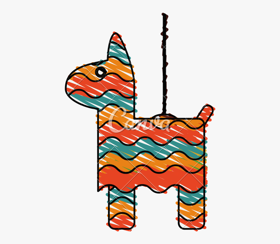 Pinata Hanging Doodle Vector Illustration Sketch Design - Pinata Doodle Png, Transparent Clipart