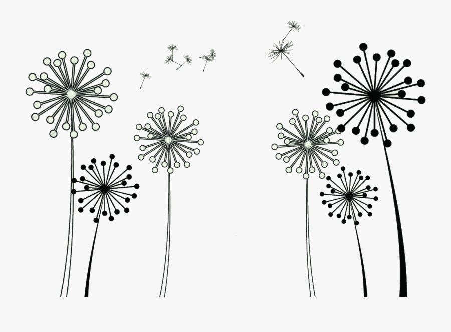 Common Dandelion Taraxacum Platycarpum Clip Art - Dandelion Flower Picture Black And White, Transparent Clipart