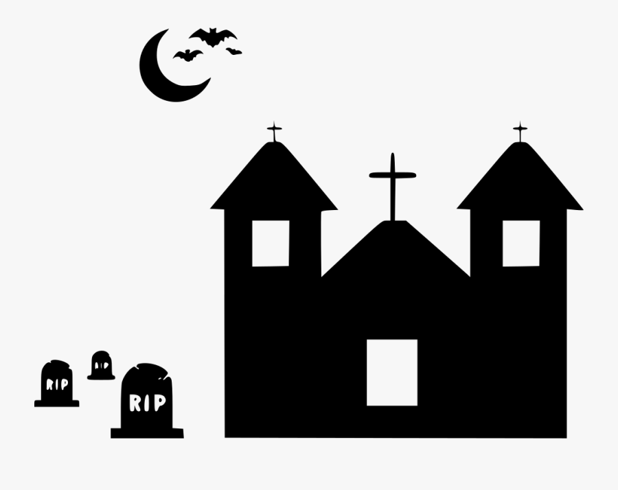 Gravestone Clipart Spooky Graveyard - Scary Home Icon Png, Transparent Clipart