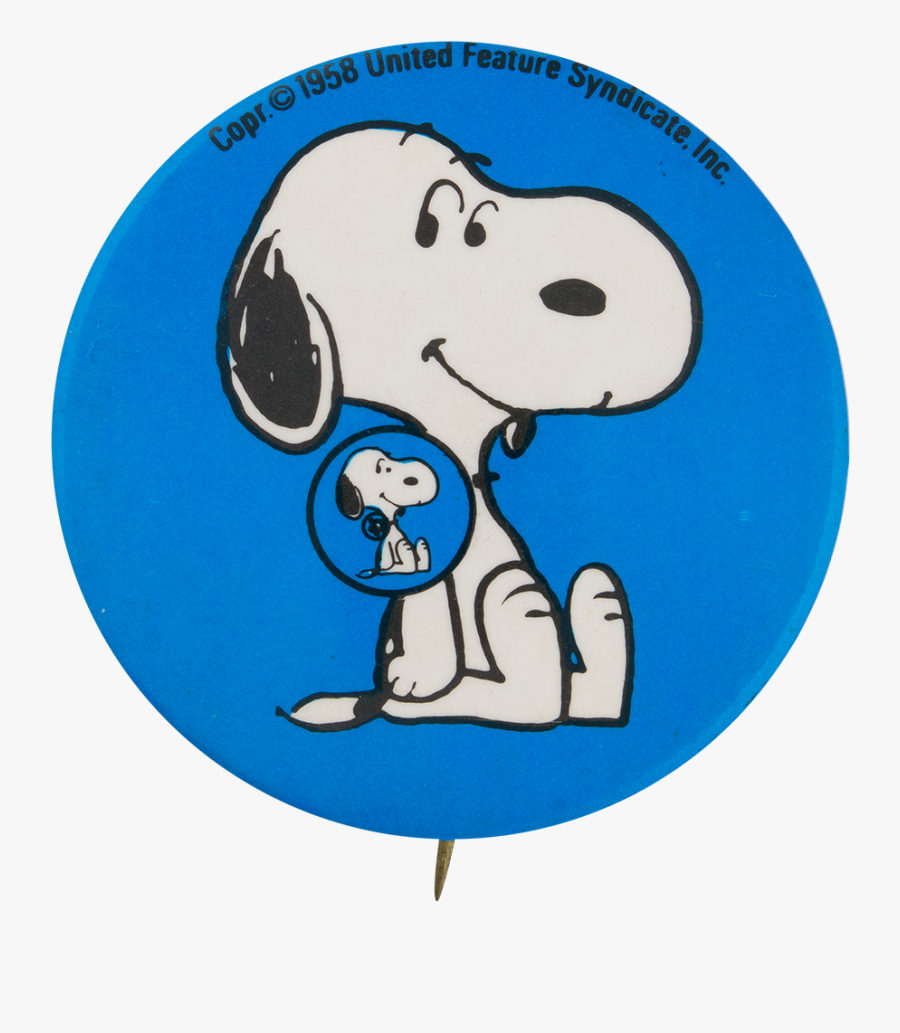 Snoopy Blue Button Self Referential Button Museum - Snoopy Button, Transparent Clipart