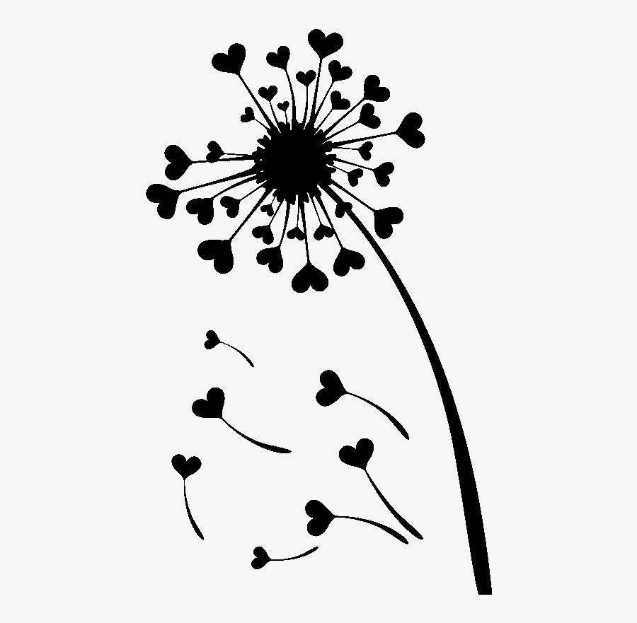 Common Dandelion Silhouette Wall Decal - Breathing In I Sent Myself Love, Transparent Clipart