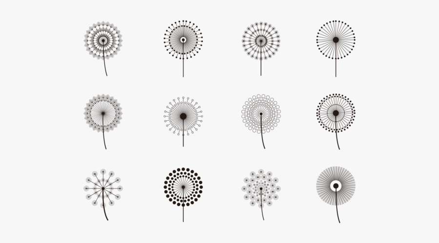 Simple Blowball Icons Vector - Dandelion Icons, Transparent Clipart