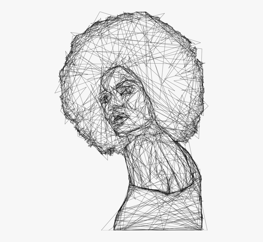 Line Art,head,angle - Abstract Line Drawing Woman, Transparent Clipart