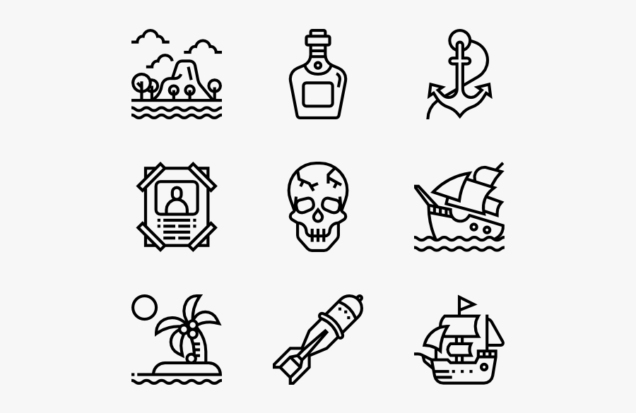 Pirate - Hand Drawn Icon Png, Transparent Clipart