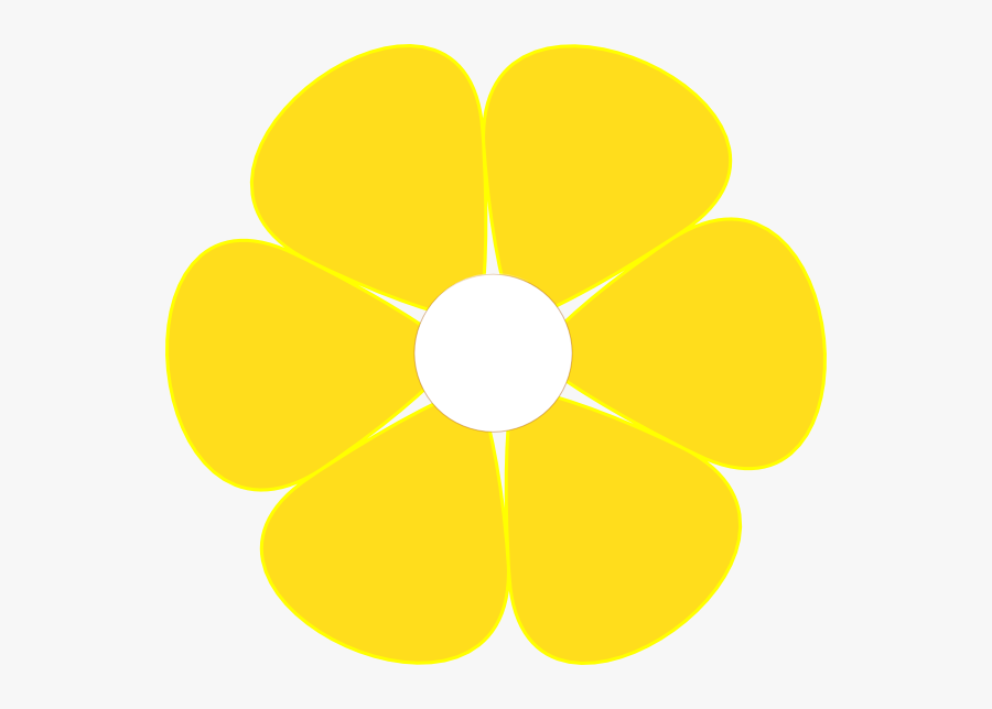 Yellow Flower With White Middle Svg Clip Arts - Single Strand From A 6 X 25 Seale Wire Rope, Transparent Clipart