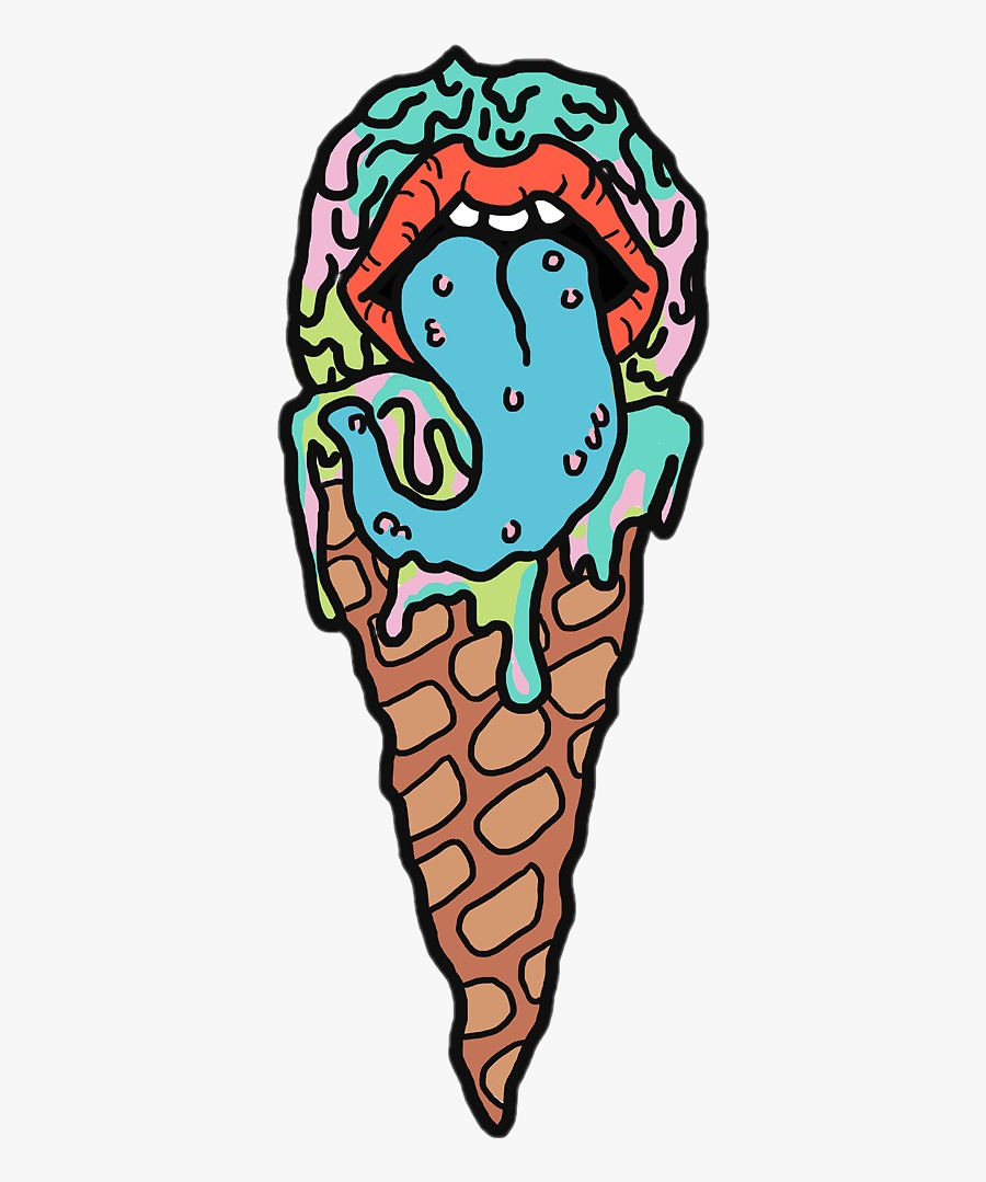 Icecream Lips Dope Grunge Aesthetic Freetoedit - Stickers Dope, Transparent Clipart