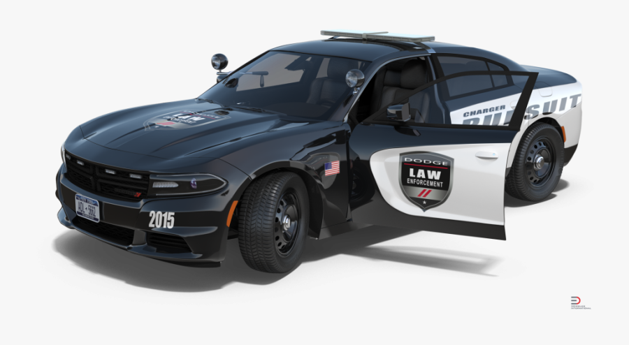 Dodge Charger Police Car Rigged Model Cgstudio - 3d Model Police Car Free, Transparent Clipart