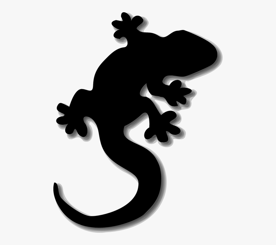 Lizard, Gecko, Reptile, Animal, Black, Silhouette - Lizard Clip Art, Transparent Clipart