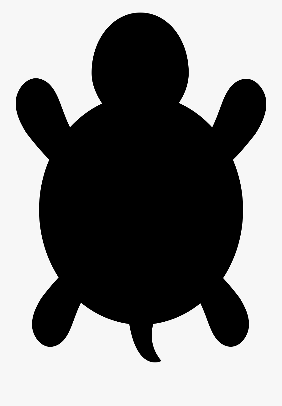 Clip Art Black & White - Silueta De Tortuga Animada , Free Transparent