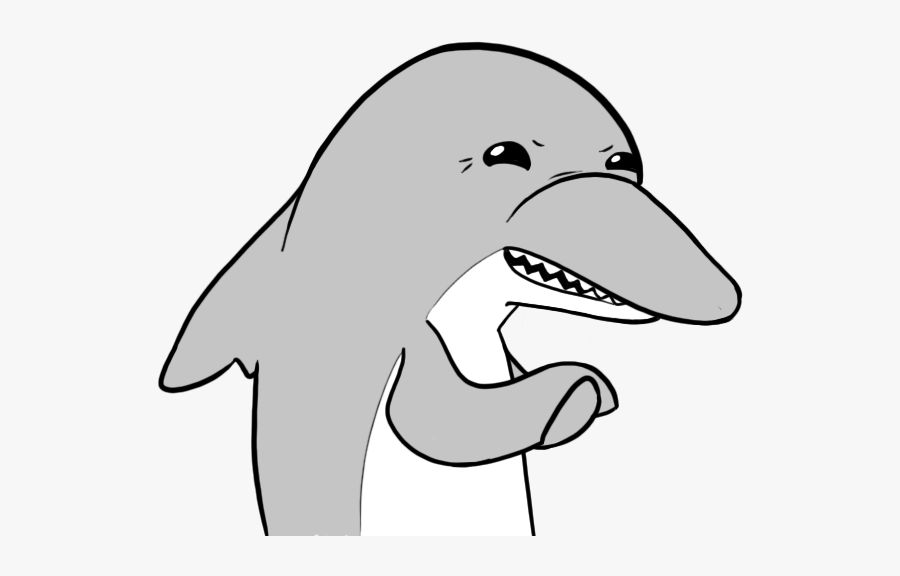 Dolphin White Line Art Black And White Marine Mammal - Dolphin Head Cartoon, Transparent Clipart